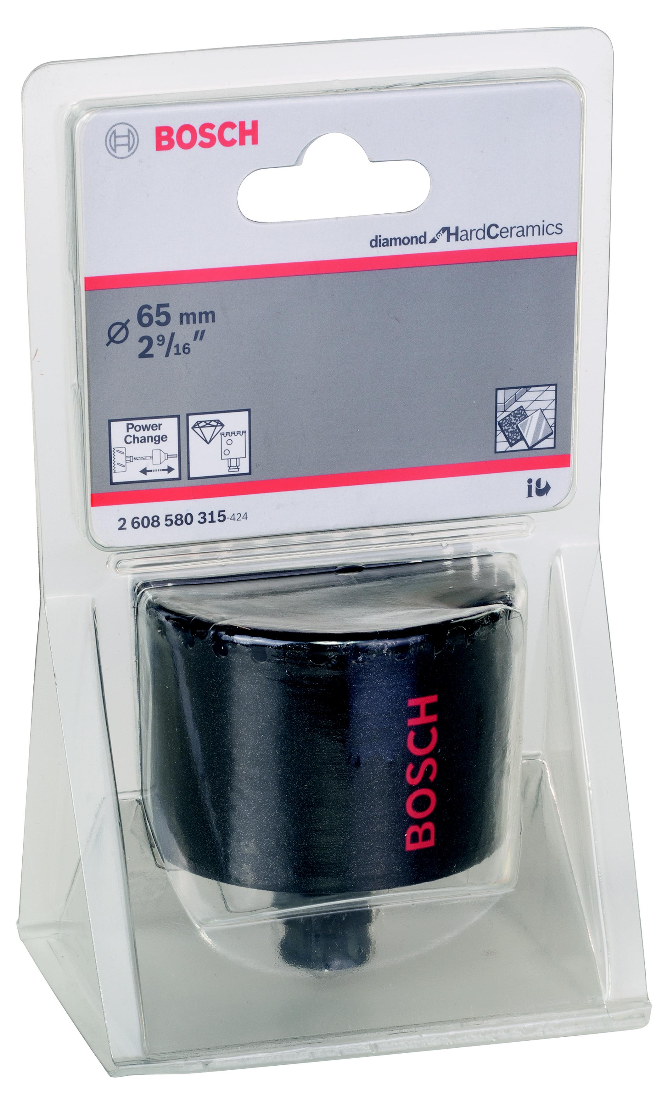 

Коронка алмазная BOSCH, Ф65х51мм (Diamond for Hard Ceramics 2608580315)