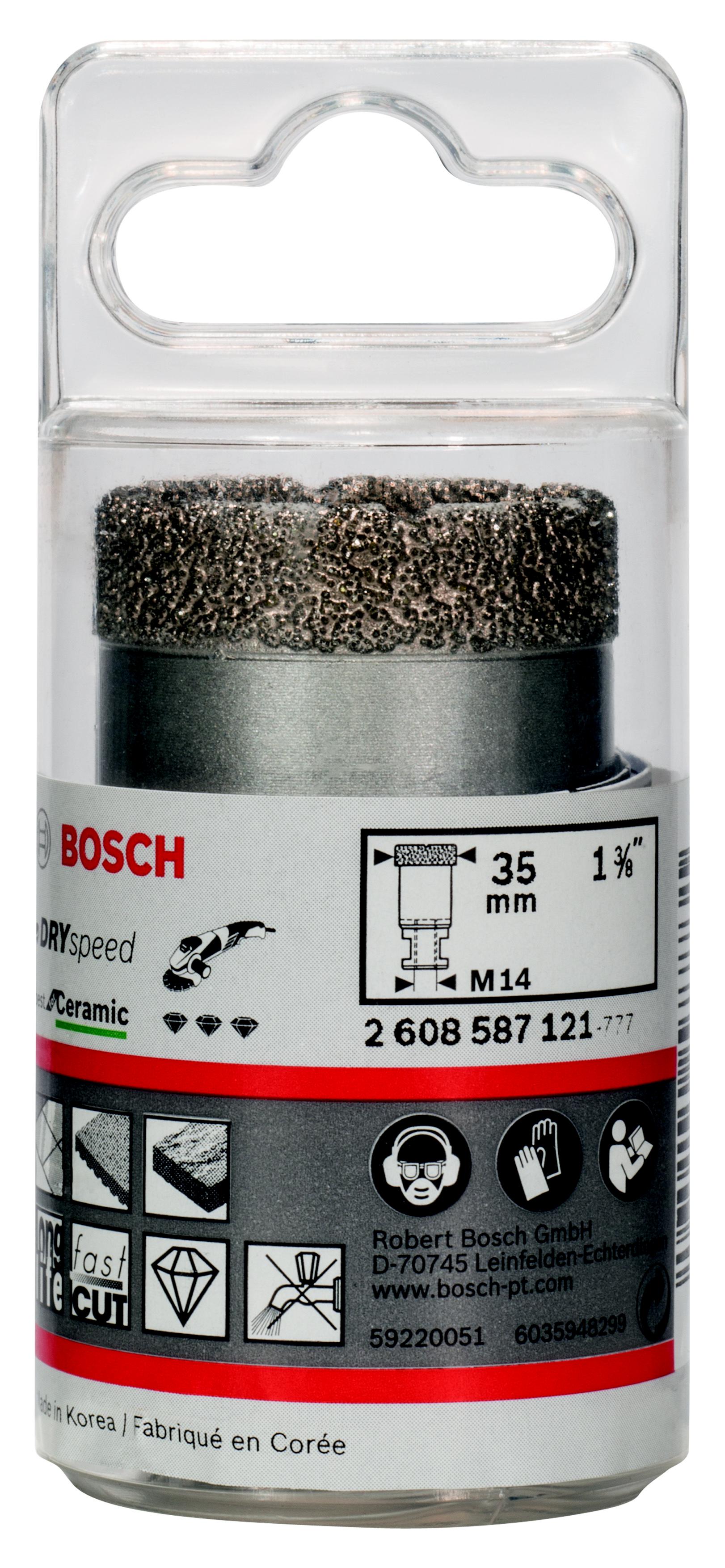 

Коронка алмазная BOSCH, Ф35х35мм М14 (Dry Speed 2.608.587.121)