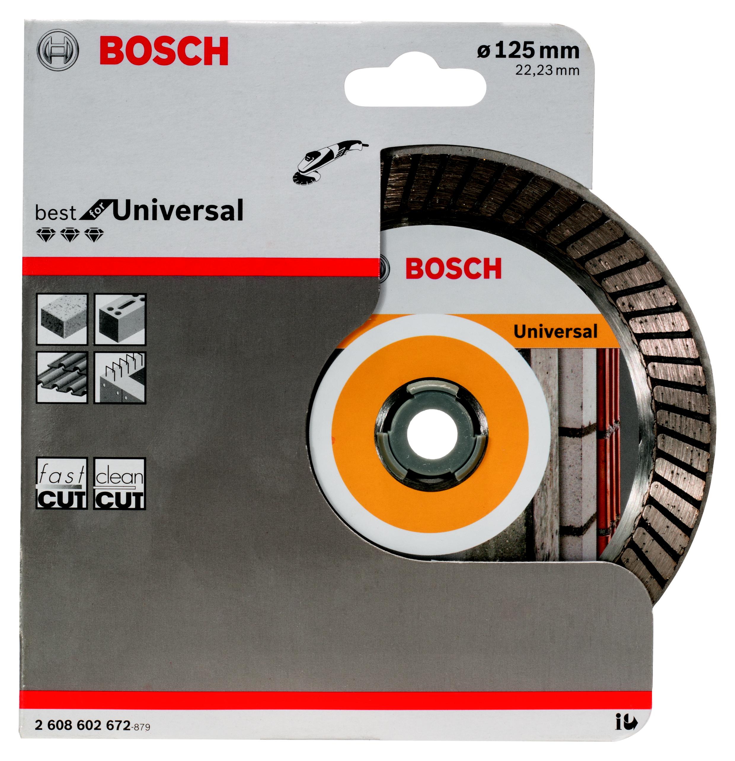

Круг алмазный BOSCH, Best for Universal Turbo (2608602672) Ф125х22мм универсальный