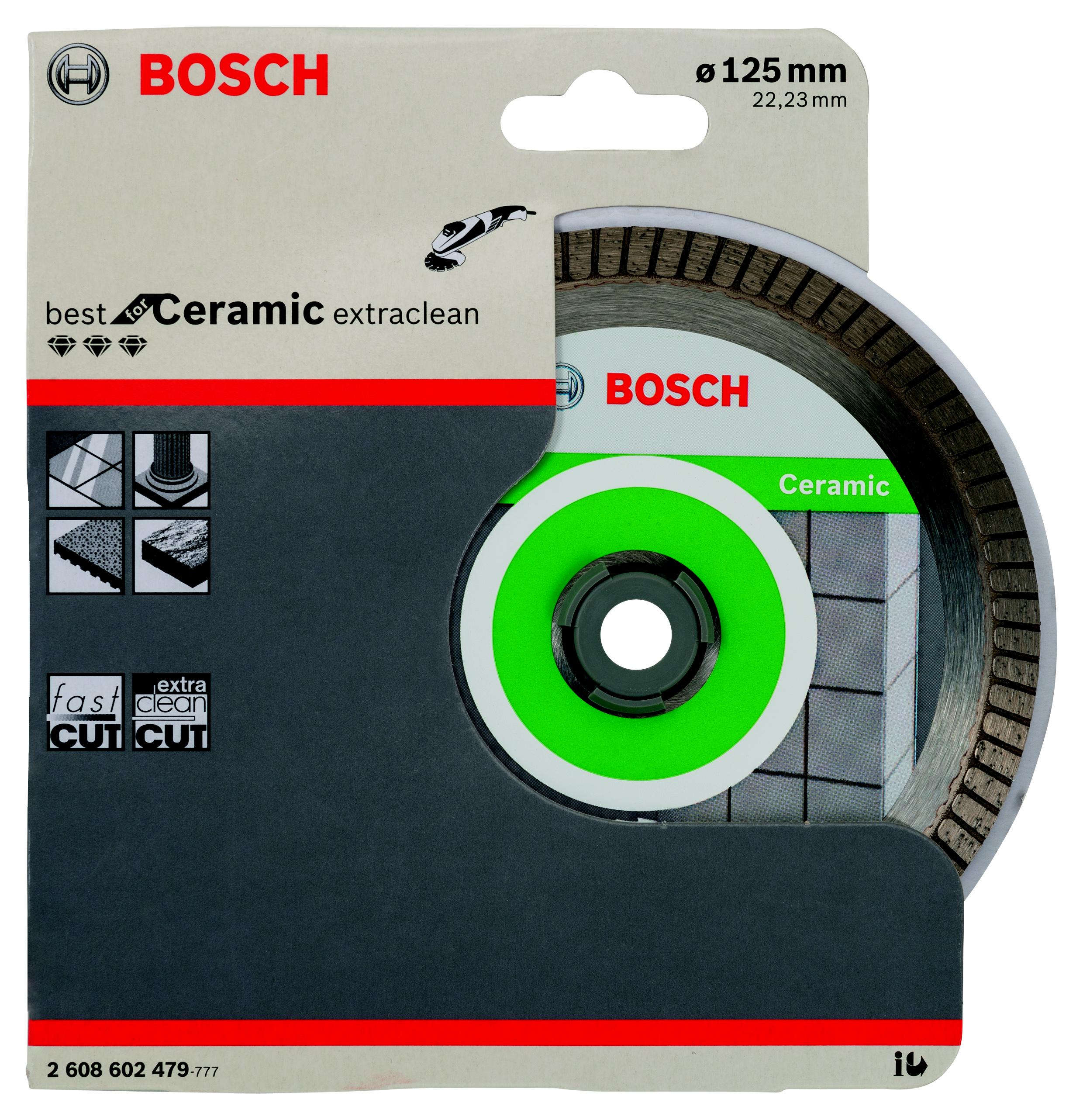 

Круг алмазный BOSCH, Best for Ceramic Extraclean Turbo (2608602479) Ф125х22мм по керамограниту