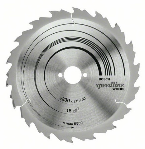 

Диск пильный твердосплавный BOSCH, Ф230х30мм 18зуб. (Speedline Wood 2608640804)