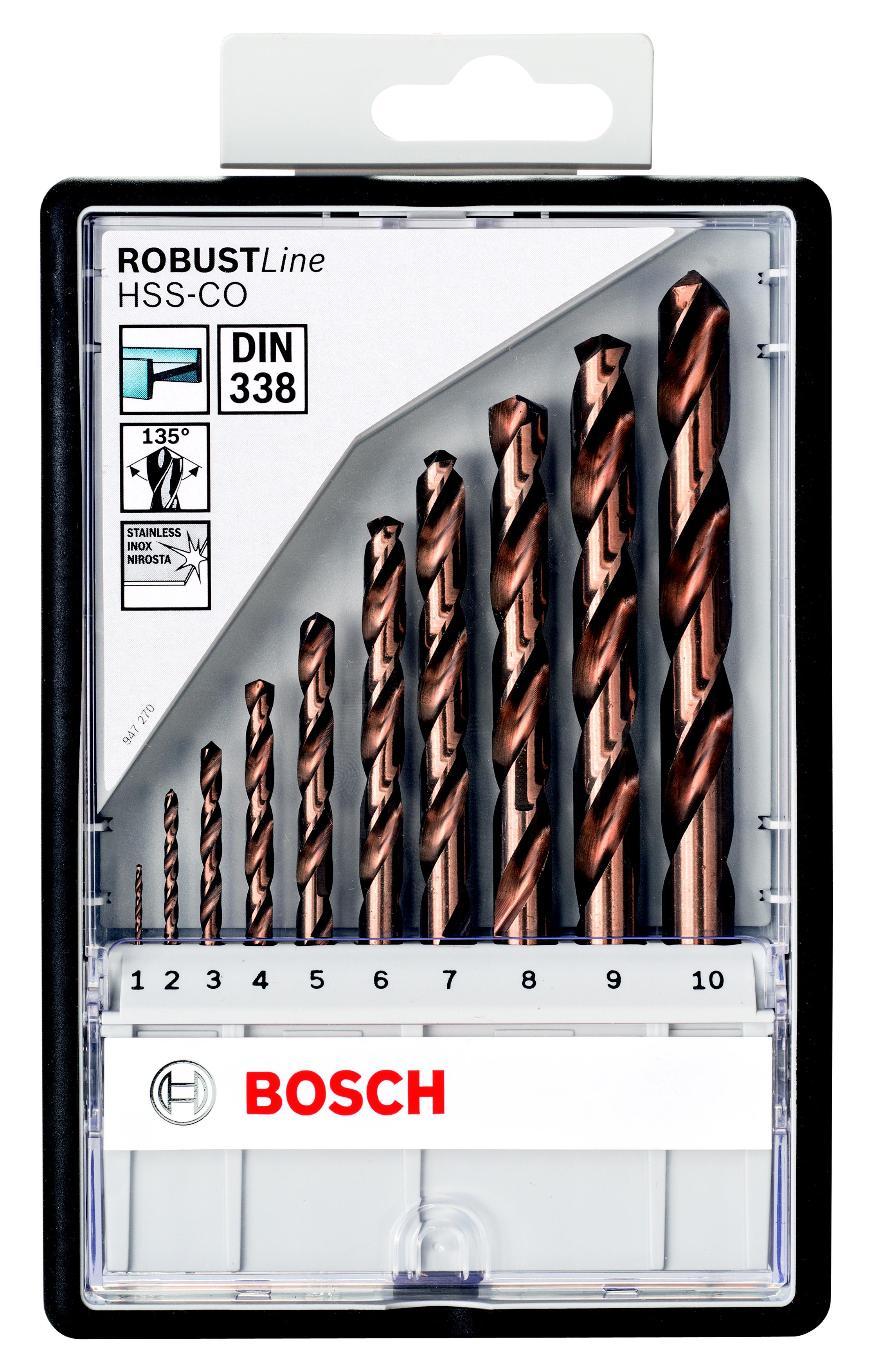 

Набор сверл BOSCH, Robust Line 10 шт (2607019925)