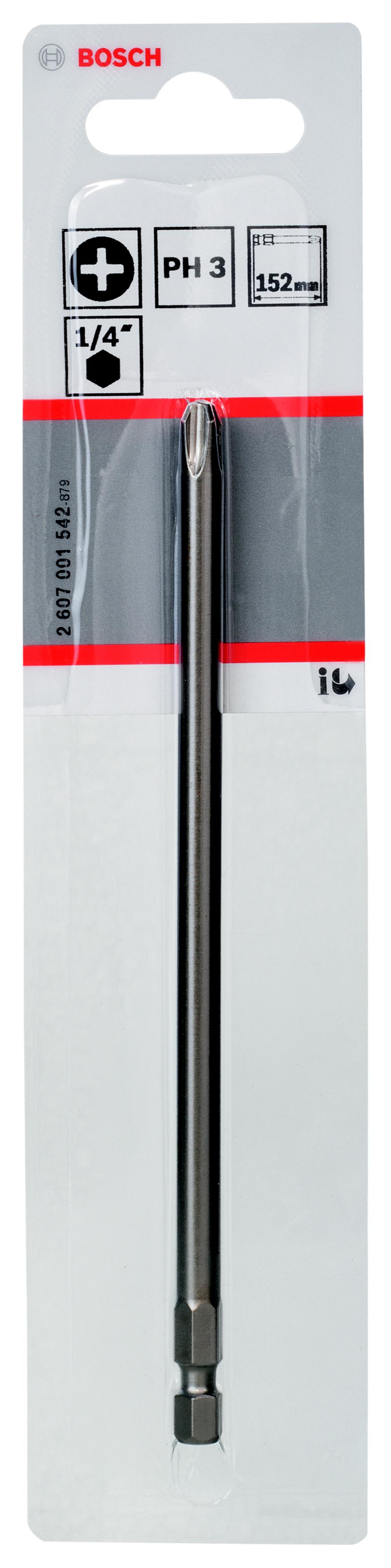 

Бита BOSCH, PH3 152мм (EXTRA-HART 1 шт 2607001542)