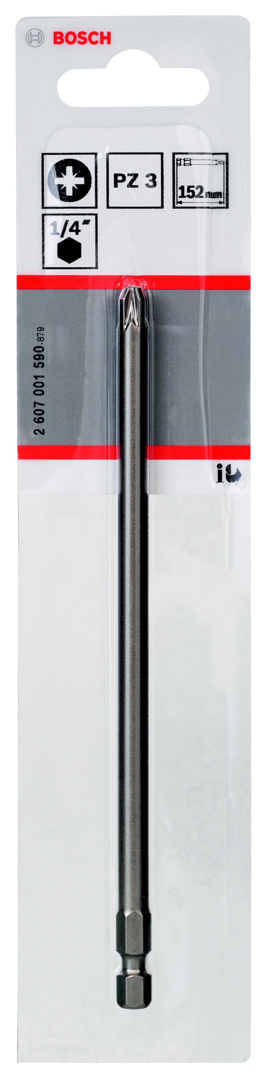 

Бита BOSCH, PZ3 152мм (EXTRA-HART 1 шт 2607001590)