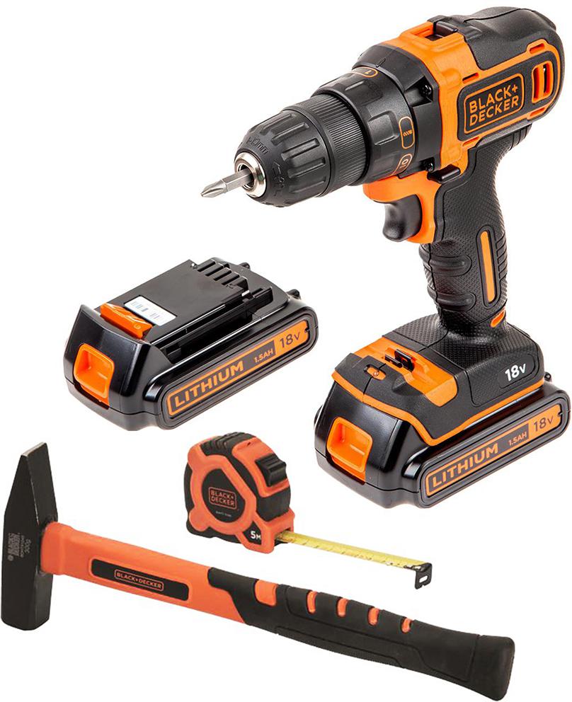 

Набор BLACK & DECKER, Дрель аккумуляторная BDCDD186K1B +Набор BDHT9-30092