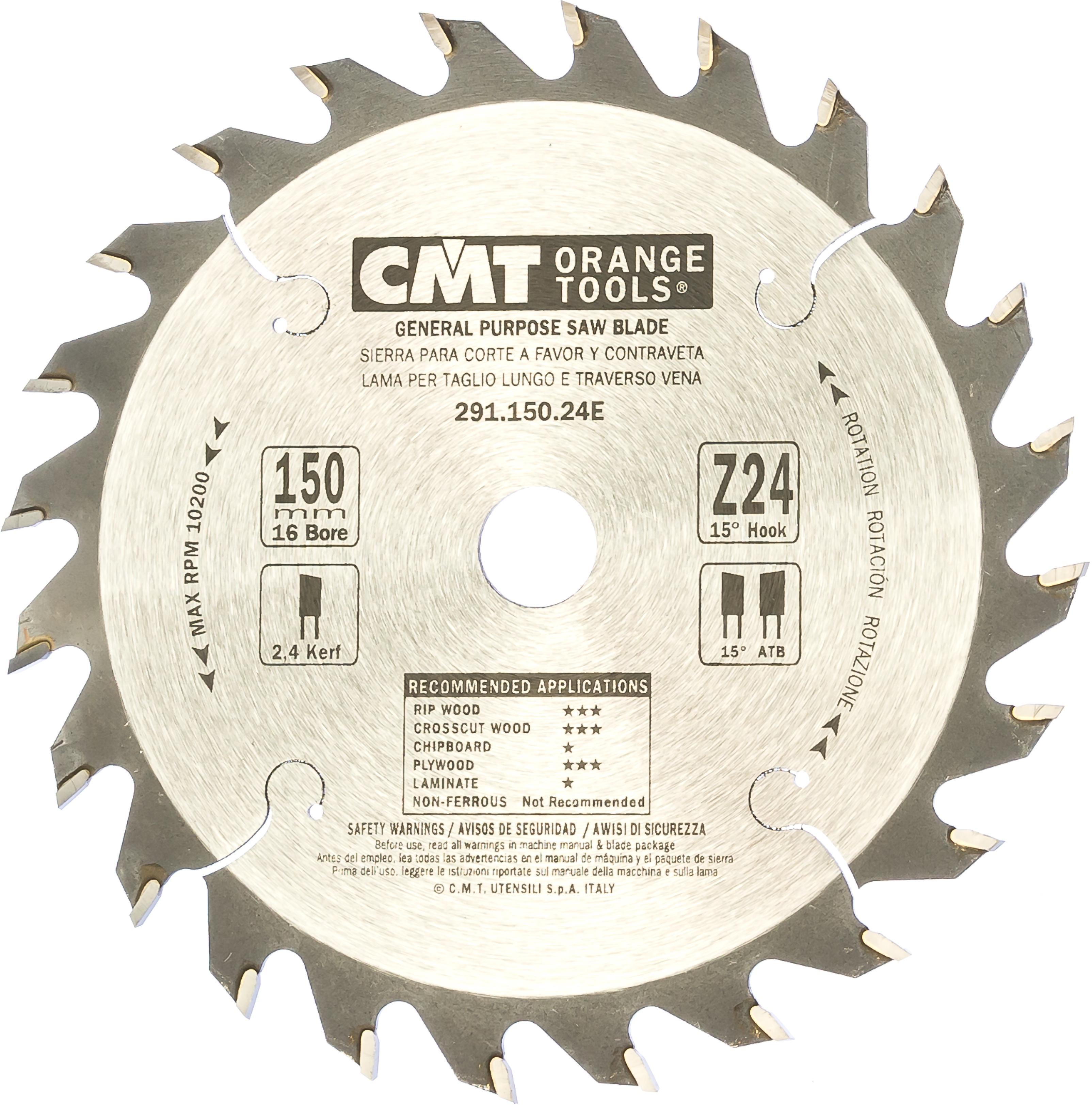 

Диск пильный твердосплавный CMT, Ф150х16мм 24зуб. (291.150.24E)