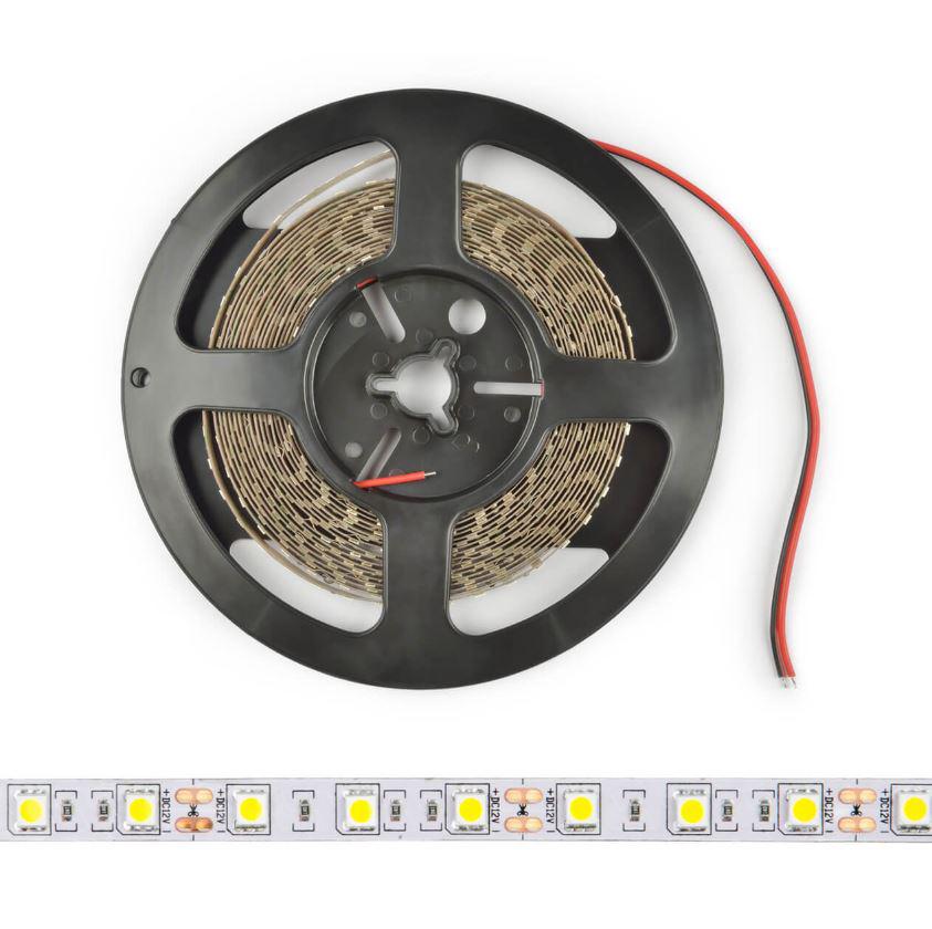 

Лента светодиодная UNIEL, Теплый белый, ULS-M22-5050-30LED/m-10mm-IP20-DC12V-7,2W/m-5M-3000K PROFI