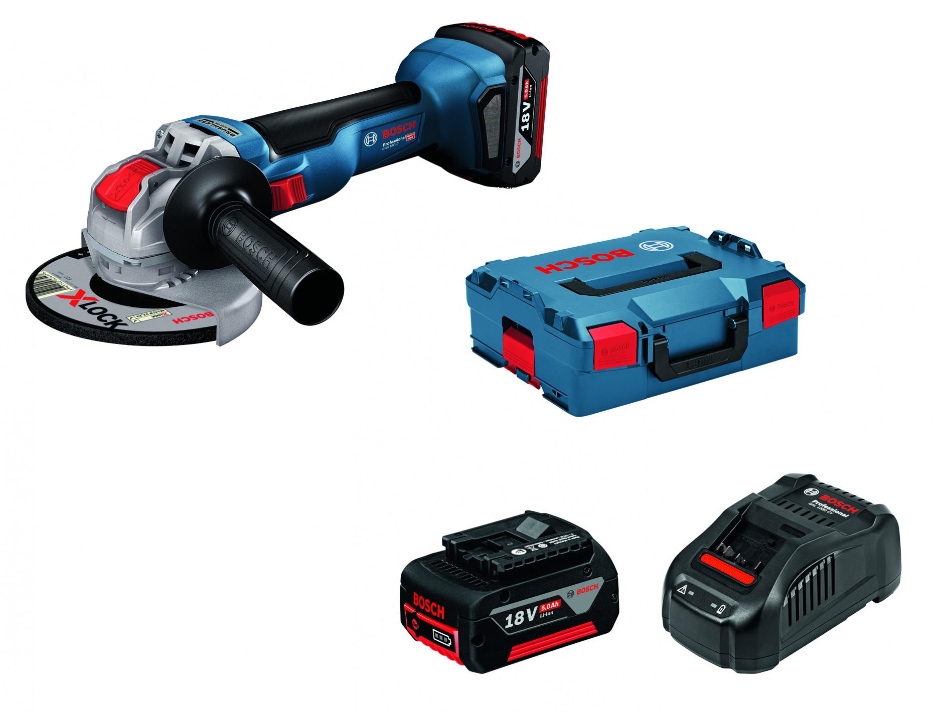 

УШМ (болгарка) BOSCH, GWX 18V-10 (06017B0102) X-LOCK 2x 5.0Ач