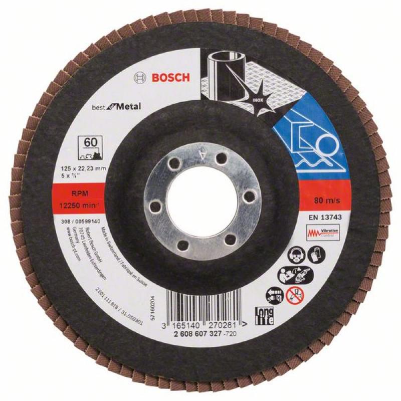

Круг Лепестковый Торцевой (КЛТ) BOSCH, КЛ 125х15х22,23 K60 прям.(2608607327)