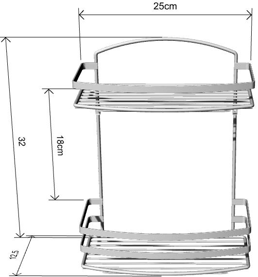 

Полка для ванной TEKNO-TEL, BK085SSM