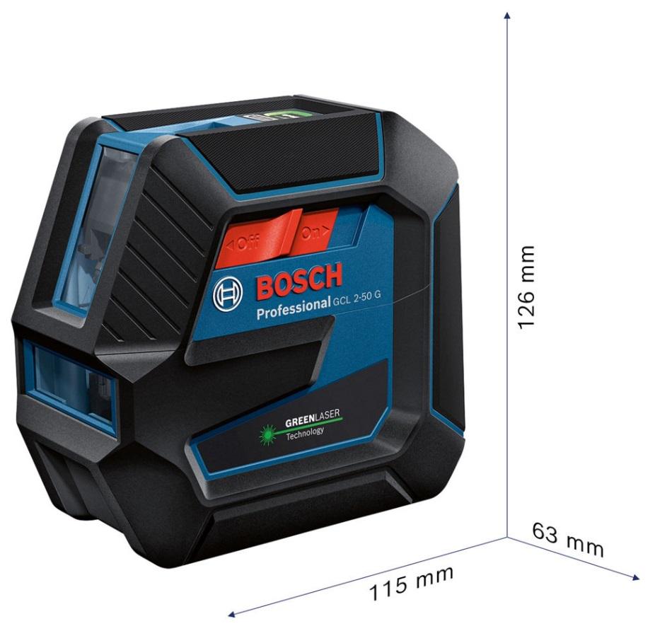 

Уровень лазерный BOSCH, GCL 2-50 G + RM 10 + DK 10 + кейс