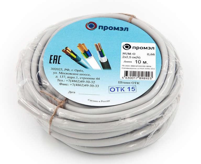 

Кабель ПРОМЭЛ, 13321330 NUM-O 2х2.5мм2 (10м)