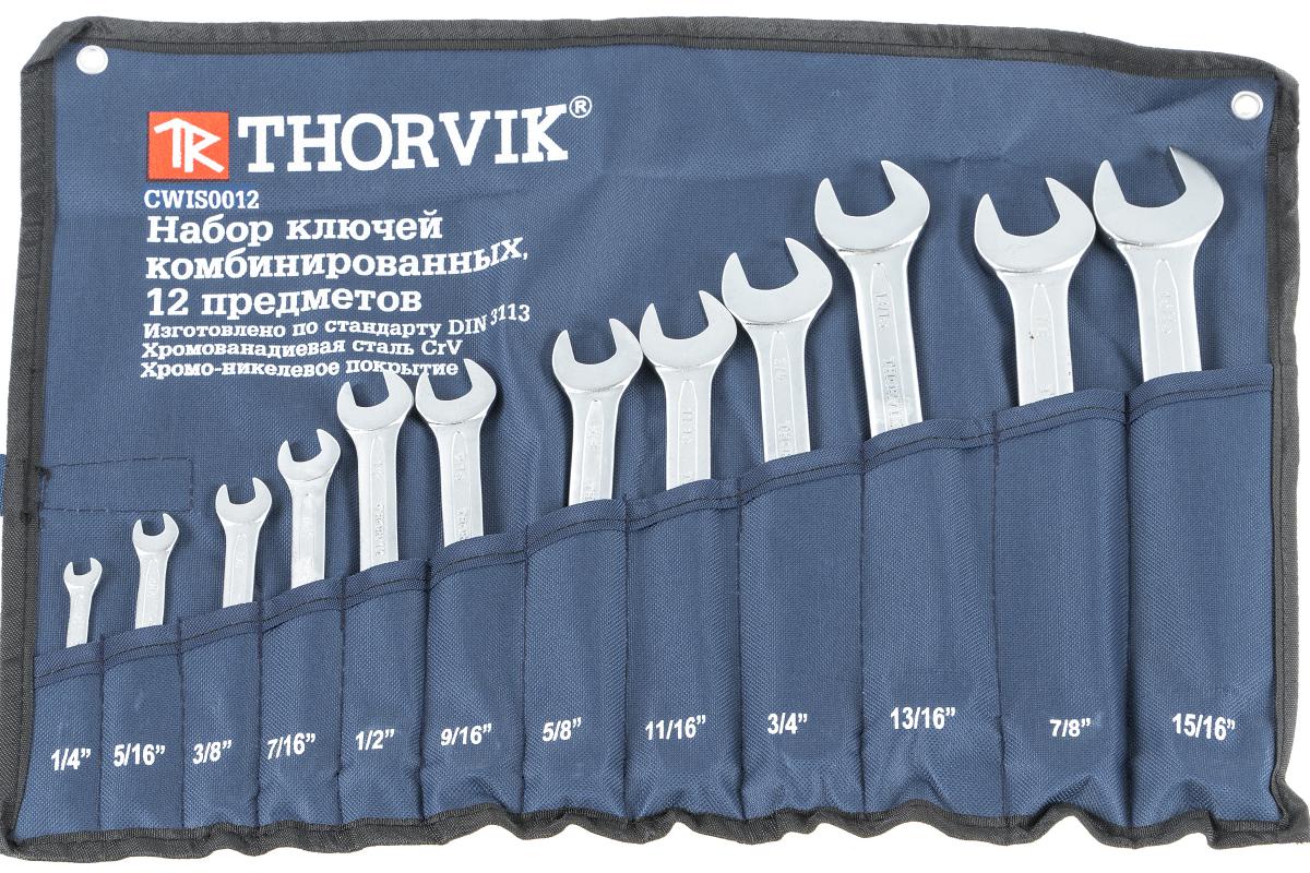 

Набор ключей комбинированных THORVIK, CWIS0012 (52916) (1/4 - 15/16)