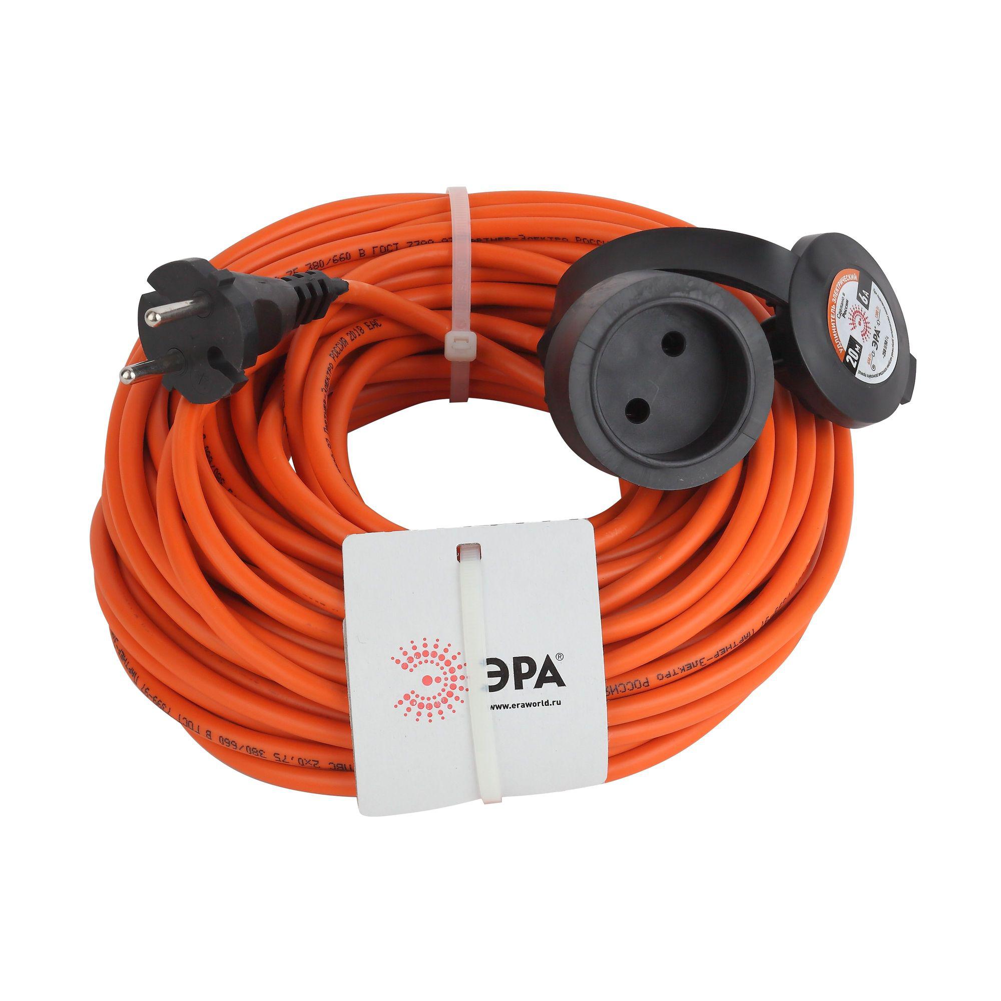

Удлинитель силовой ЭРА, Оранжевый, UPx-1-2x0.75-20m-IP44 ПВС 2х0.75, 20м (Б0043037)
