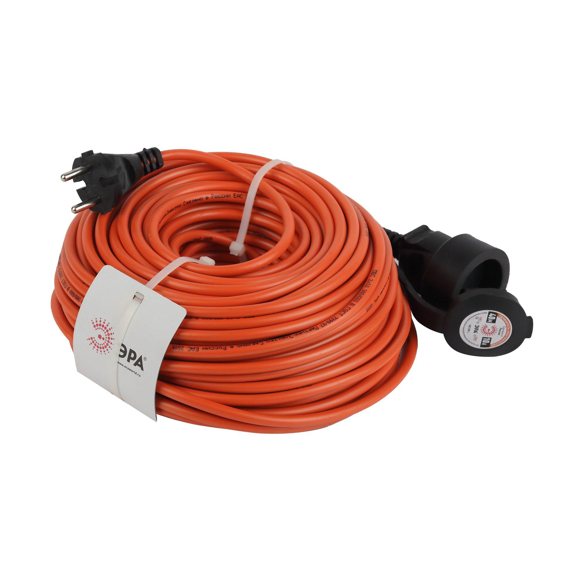 

Удлинитель силовой ЭРА, Оранжевый, UPx-1-2x1-40m-IP44 ПВС 2х1, 40м (Б0046808)