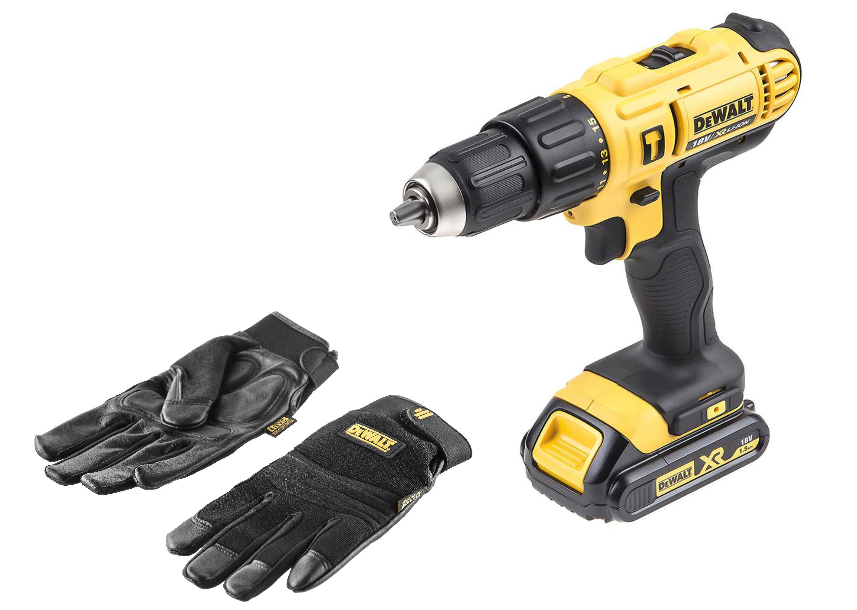 

Набор DEWALT, Дрель-шуруповерт DCD776S2 +Перчатки 5828 PROMO