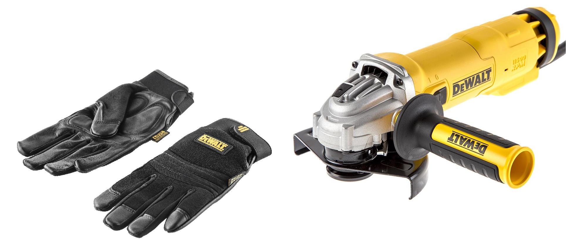 

Набор DEWALT, УШМ (болгарка) DWE4237 +Перчатки 5828 PROMO