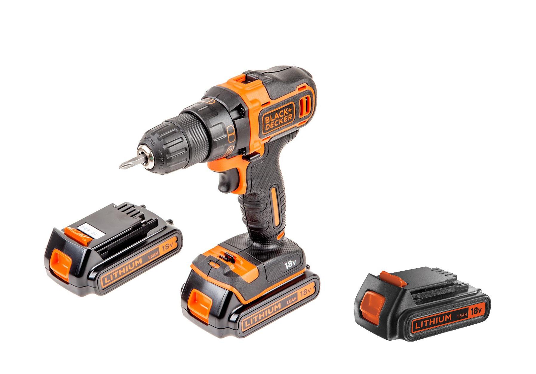

Набор BLACK & DECKER, Дрель аккумуляторная BDCDD186K1B +Аккумулятор 18В 1.5Ач Li-Ion (BL1518-XJ)