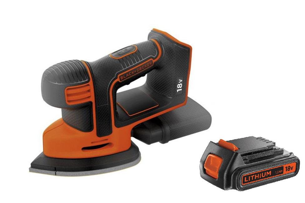 

Набор BLACK & DECKER, Вибрационная шлифмашина BDCDS18N без акк. и з.у +Аккумулятор 18В 1.5Ач Li-Ion (BL1518-XJ)
