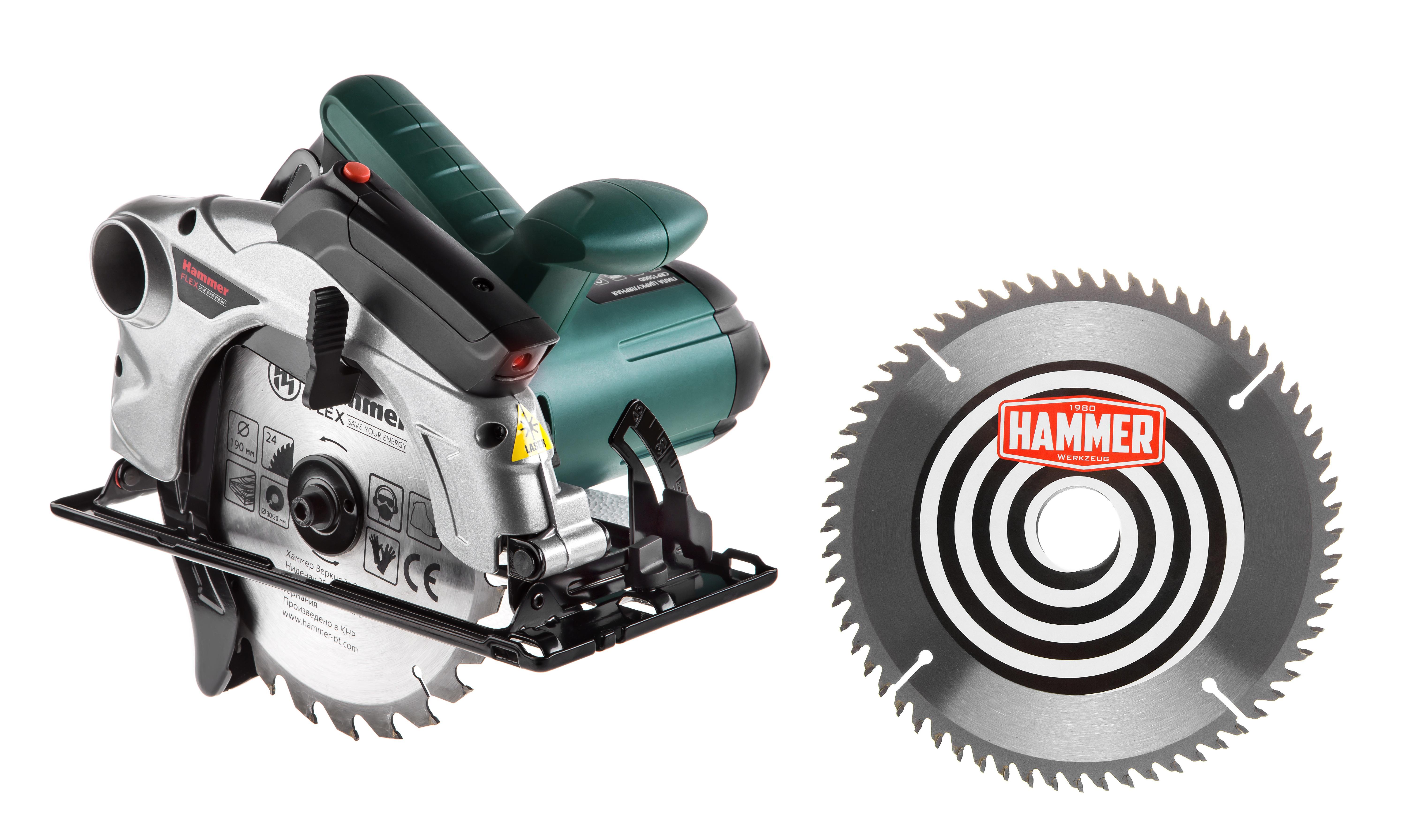 

Набор HAMMER, Пила циркулярная CRP1500D +Диск пильный твердосплавный Ф190х30мм 64зуб.