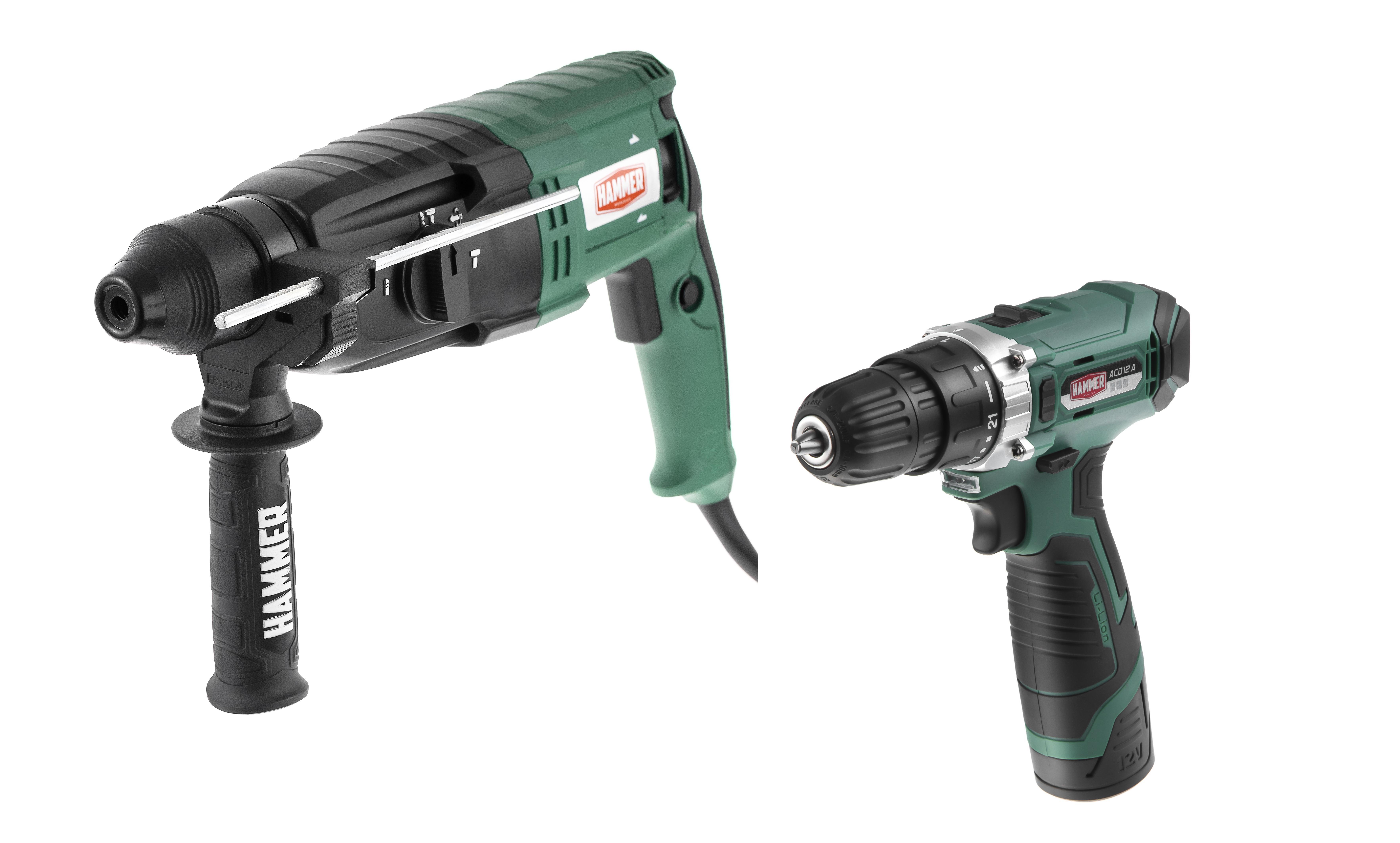 

Набор HAMMER, Перфоратор PRT800D +Дрель аккумуляторная ACD12A