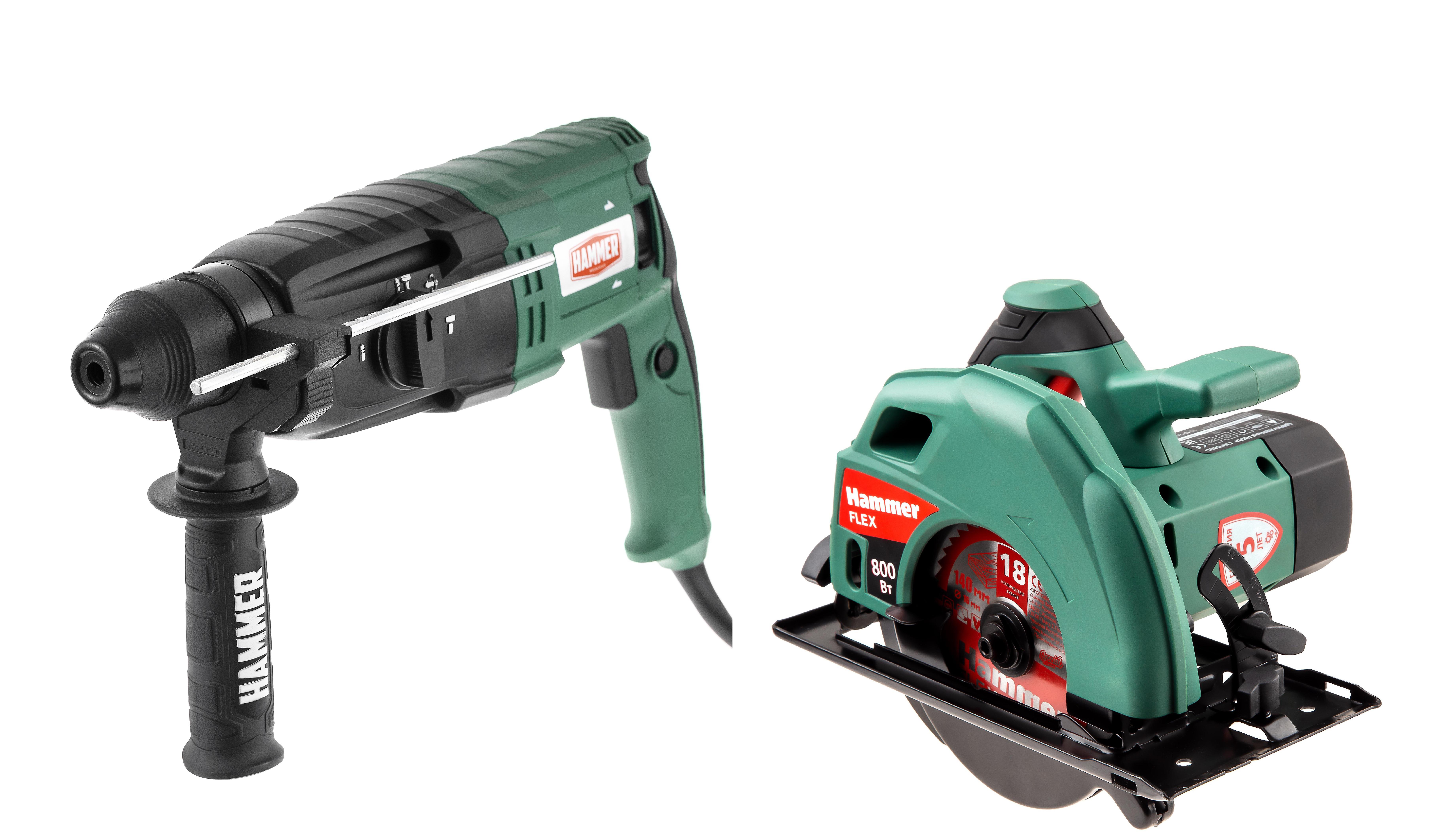 

Набор HAMMER, Перфоратор PRT800D +Пила циркулярная CRP800D