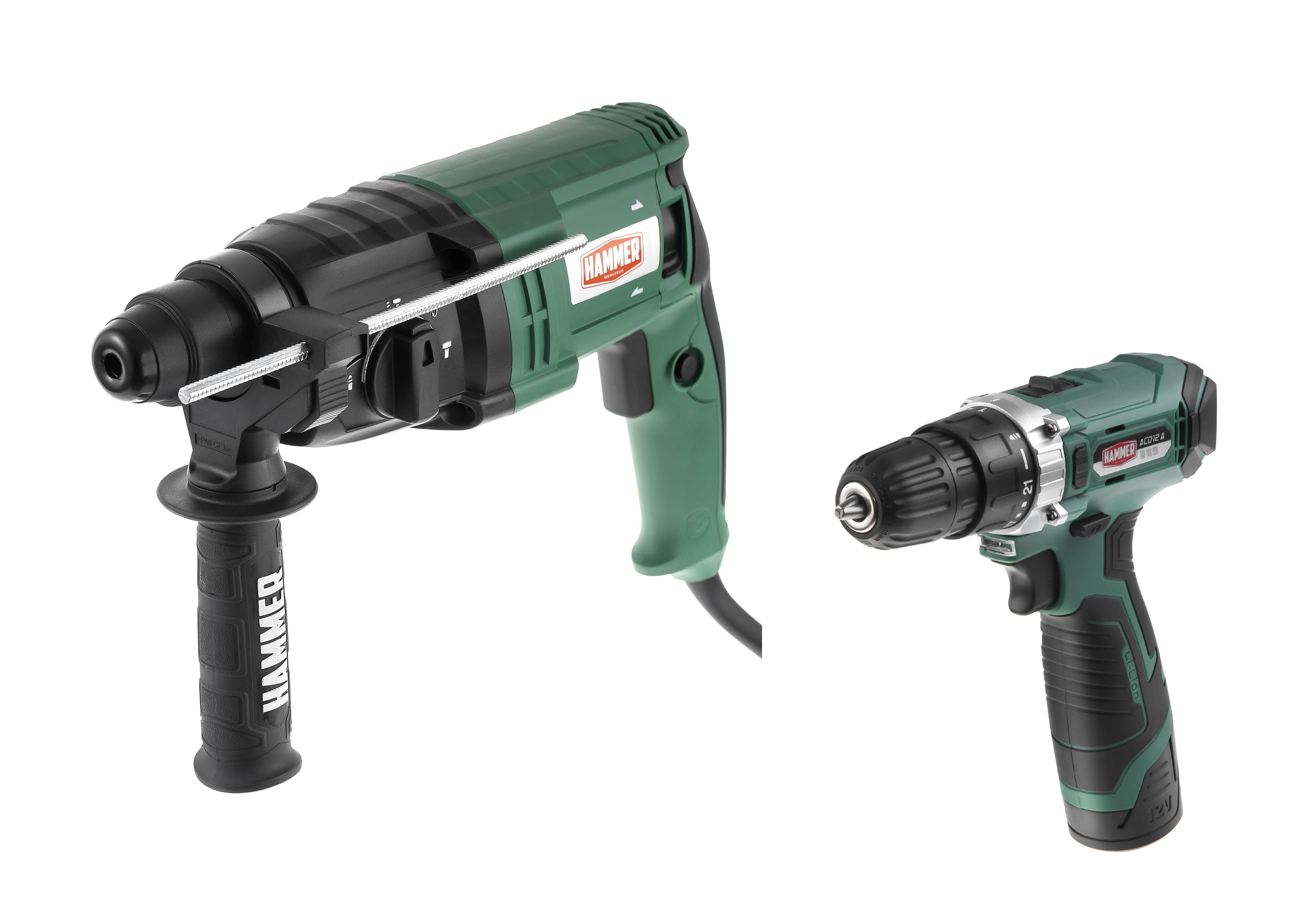 

Набор HAMMER, Перфоратор PRT650D +Дрель аккумуляторная ACD12A