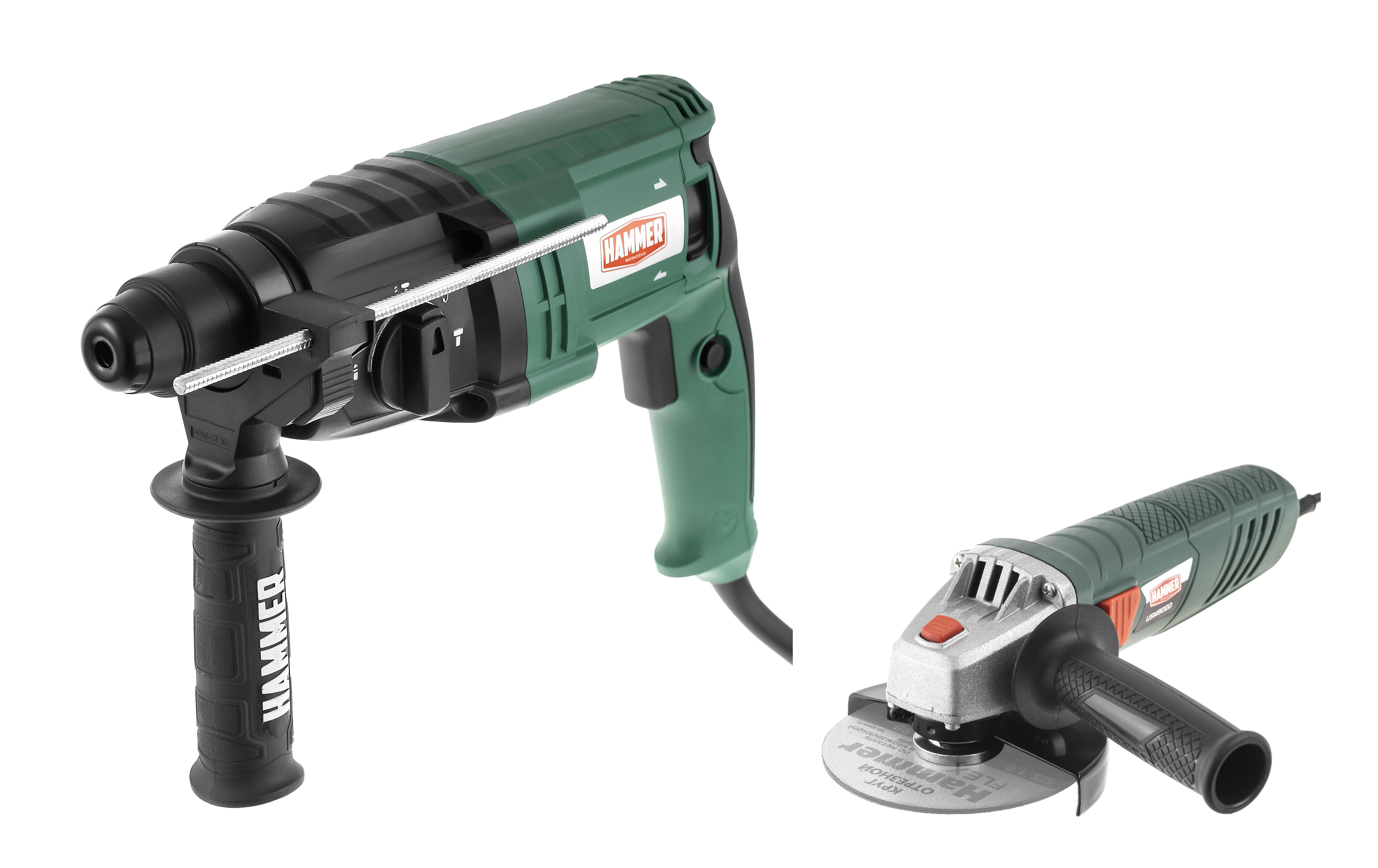 

Набор HAMMER, Перфоратор PRT650D +УШМ (болгарка) USM900D