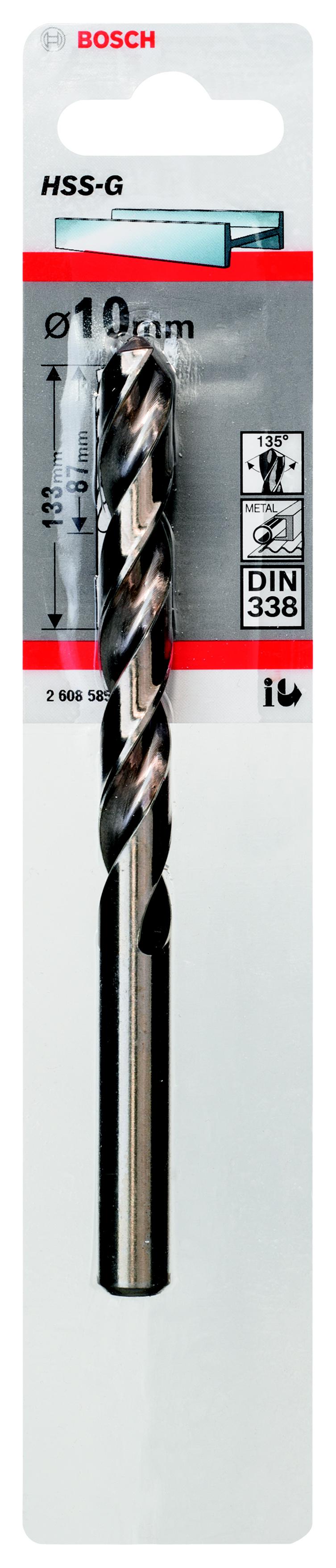 

Сверло по металлу BOSCH, Ф10х133мм (HSS-G Standardline 2608585936)