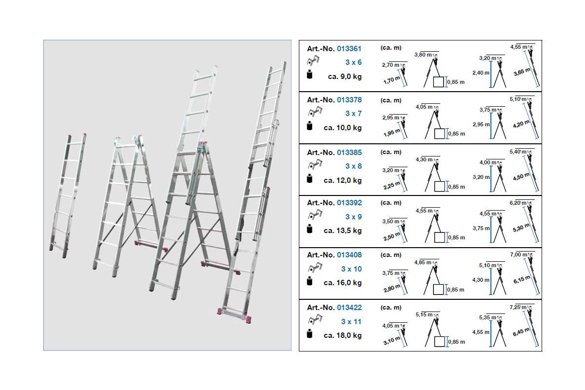 Лестница 3 10 длина. Универсальная алюминиевая лестница 3х7 Krause Corda 013378. Лестница алюминиевая 3x12 Krause. Лестница-стремянка трехсекционная Krause Corda 3х 7. Трехсекционная алюминиевая лестница 3х8 Krause Corda 010384.