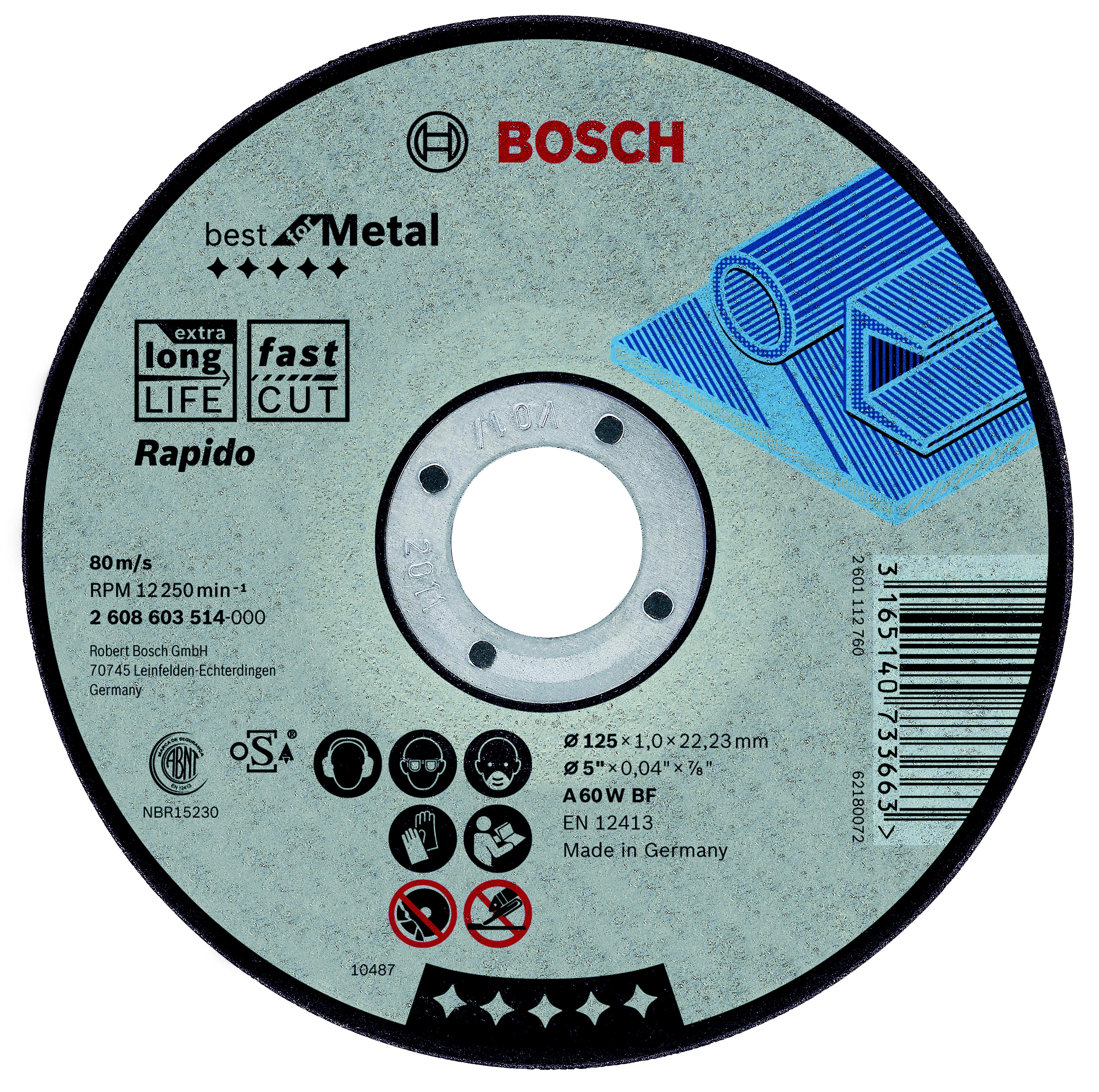 

Круг отрезной Bosch 115х1х22 best for metal (2.608.603.512), 115х1х22 best for metal (2.608.603.512)