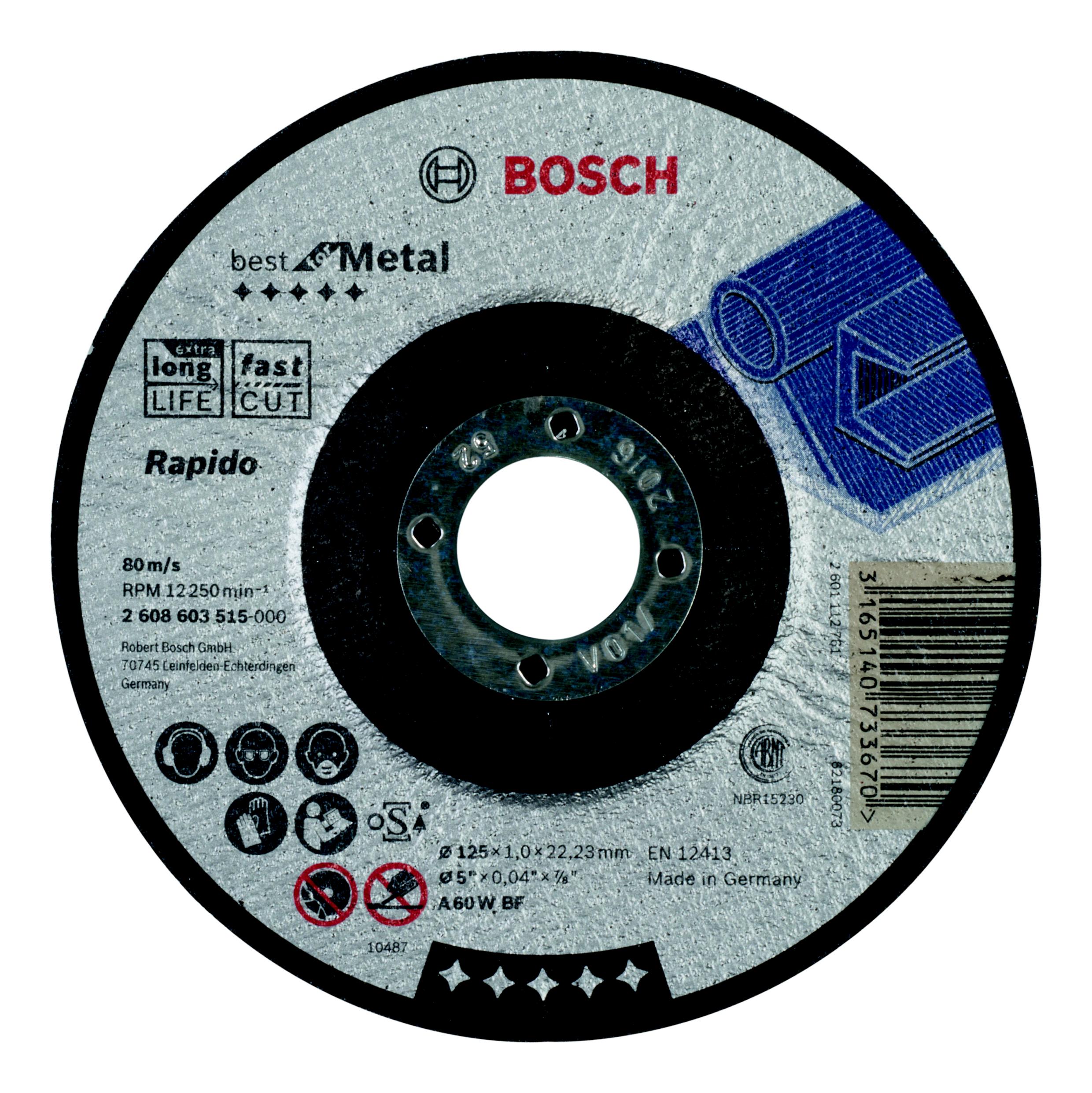 

Круг отрезной Bosch 125х1х22 best for metal (2.608.603.515), 125х1х22 best for metal (2.608.603.515)