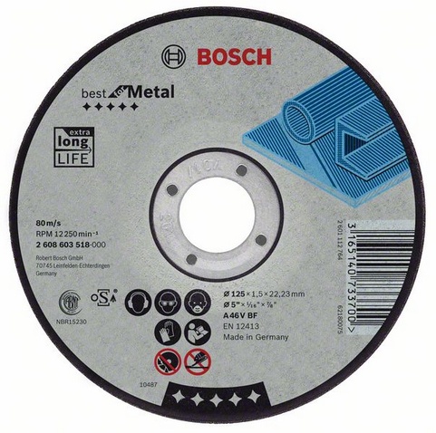 

Круг отрезной Bosch 125х2.5х22 best for metal (2.608.603.527)