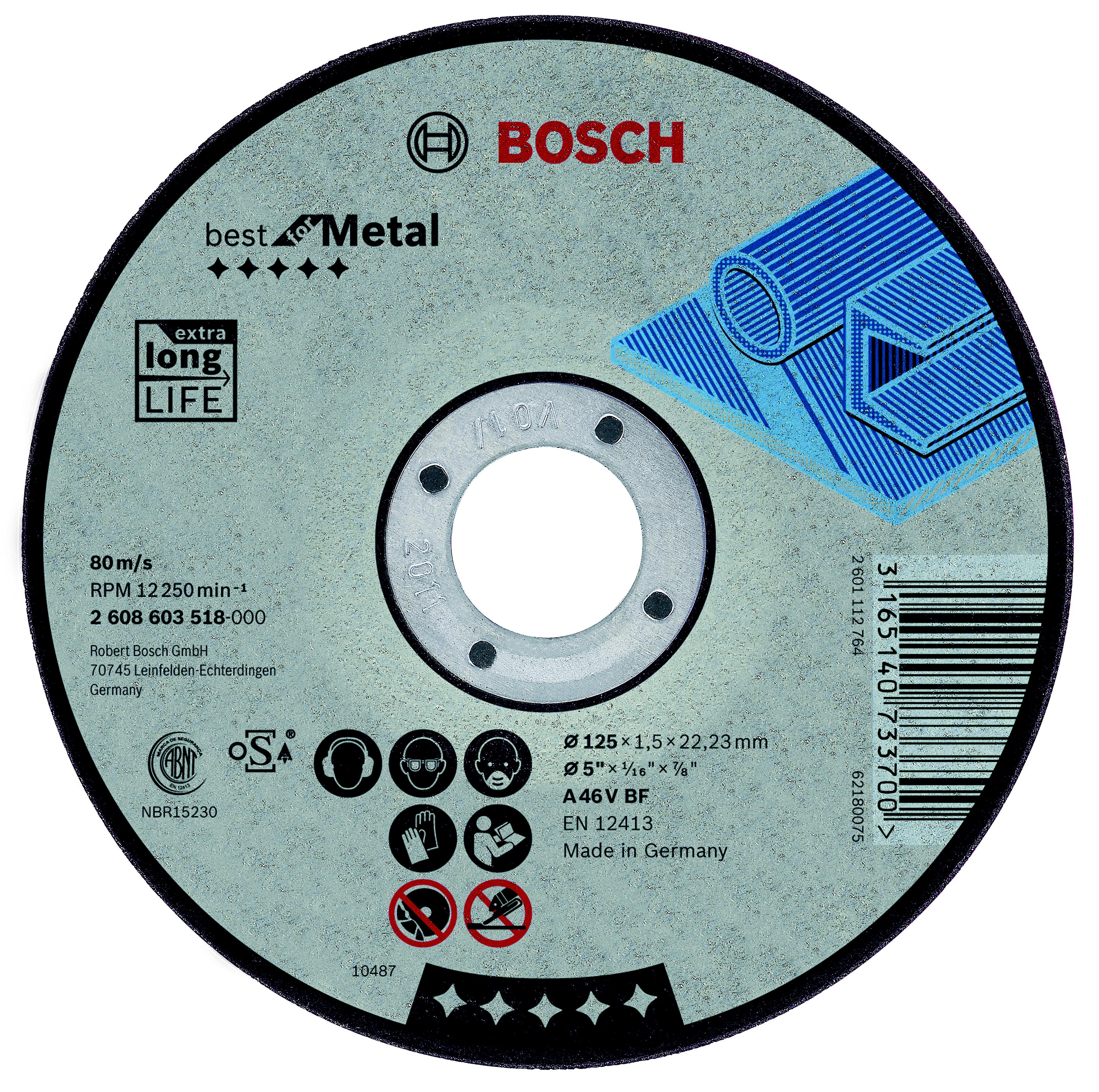 

Круг отрезной Bosch 230х2.5х22 best for metal (2.608.603.531, 230х2.5х22 best for metal (2.608.603.531)