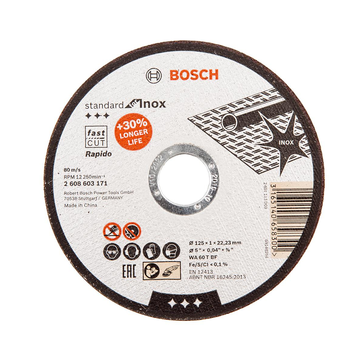 Круг отрезной Bosch 125х1х22 Standard for Inox (2608603171) - цена, отзывы,  фото - купить в Москве, СПб и РФ