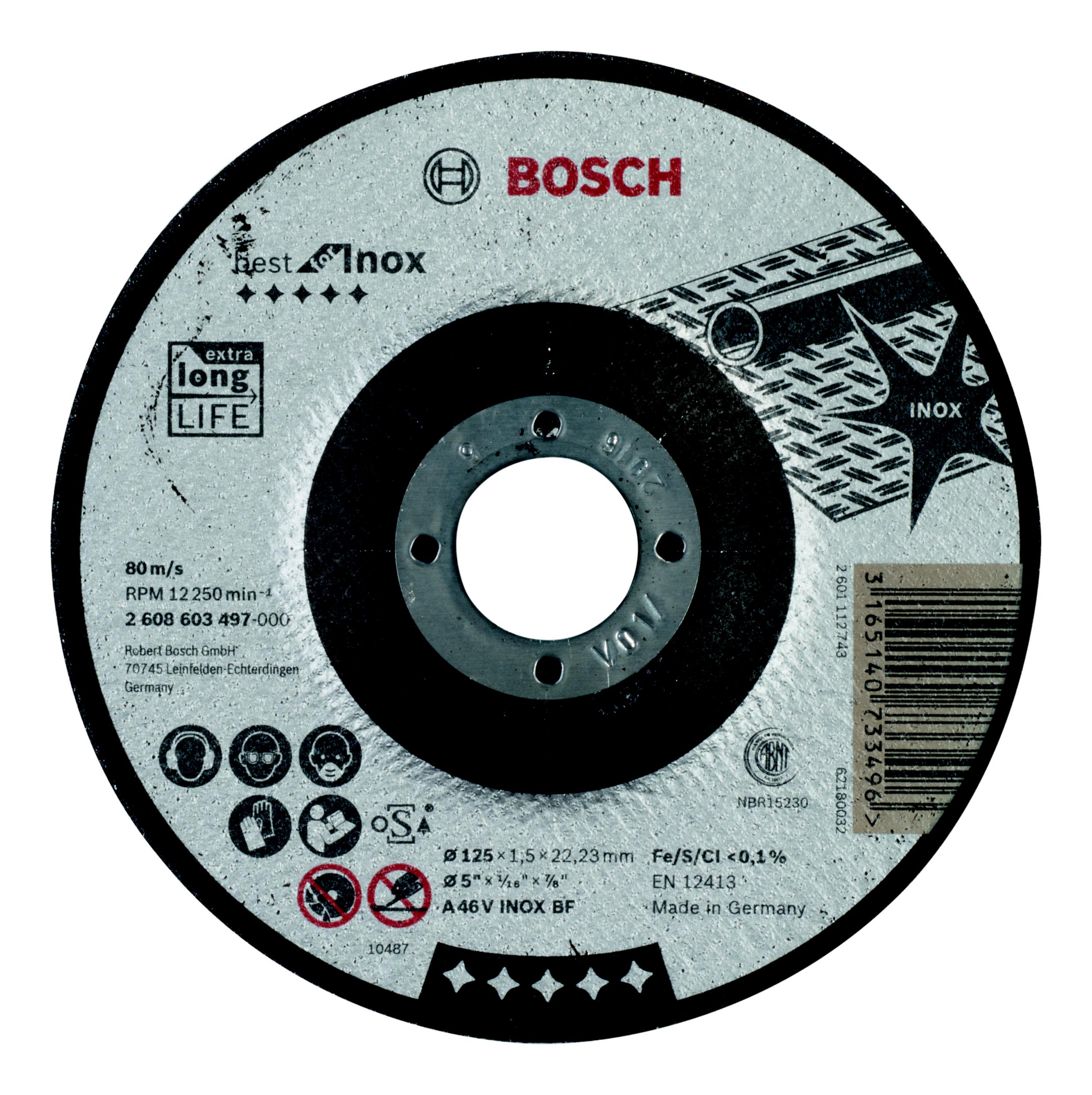 

Круг отрезной Bosch 115х2.5х22 best for inox(2.608.603.503)