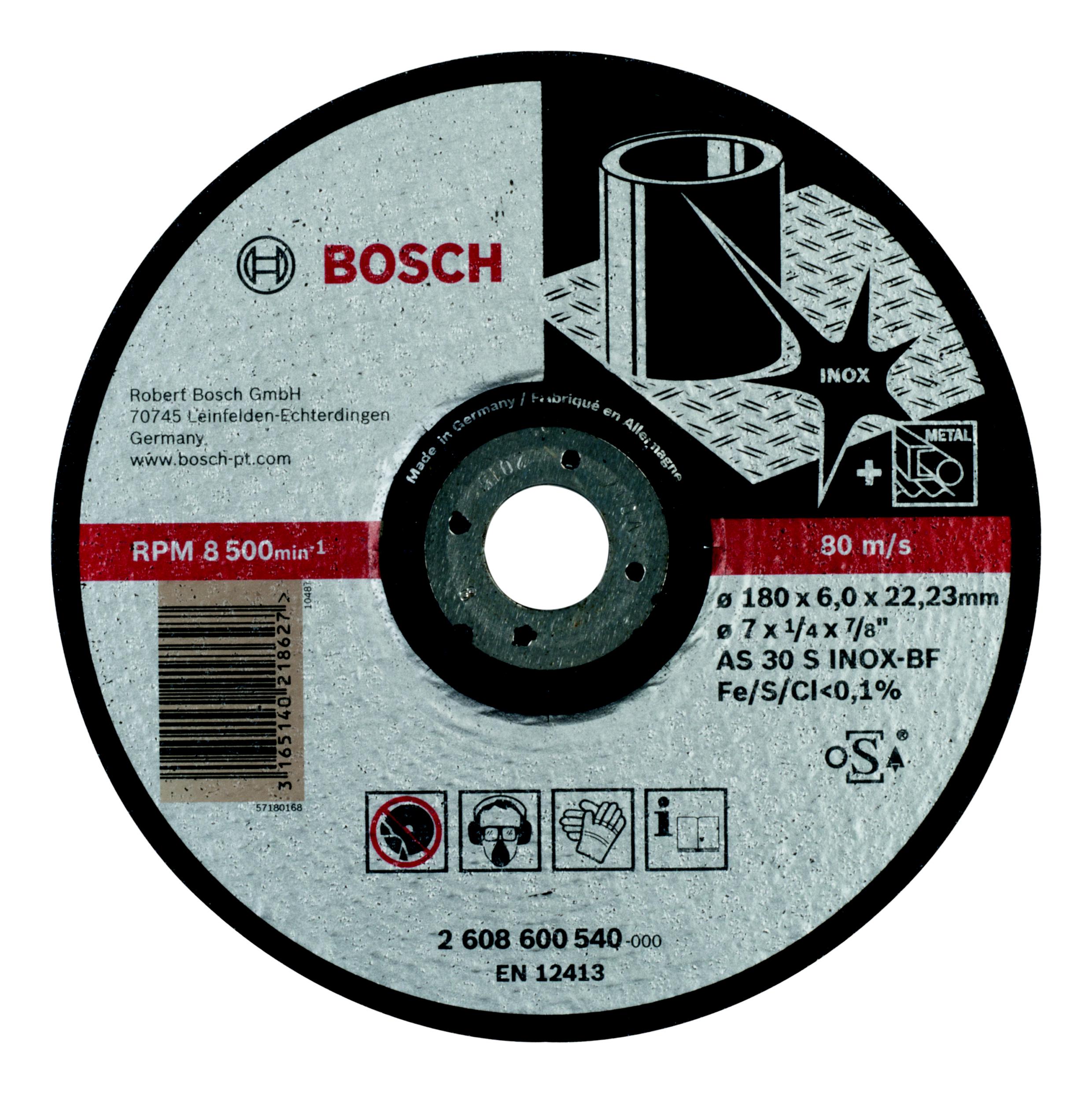 

Круг зачистной Bosch 180х6х22мм 14А, 180х6х22мм 14А