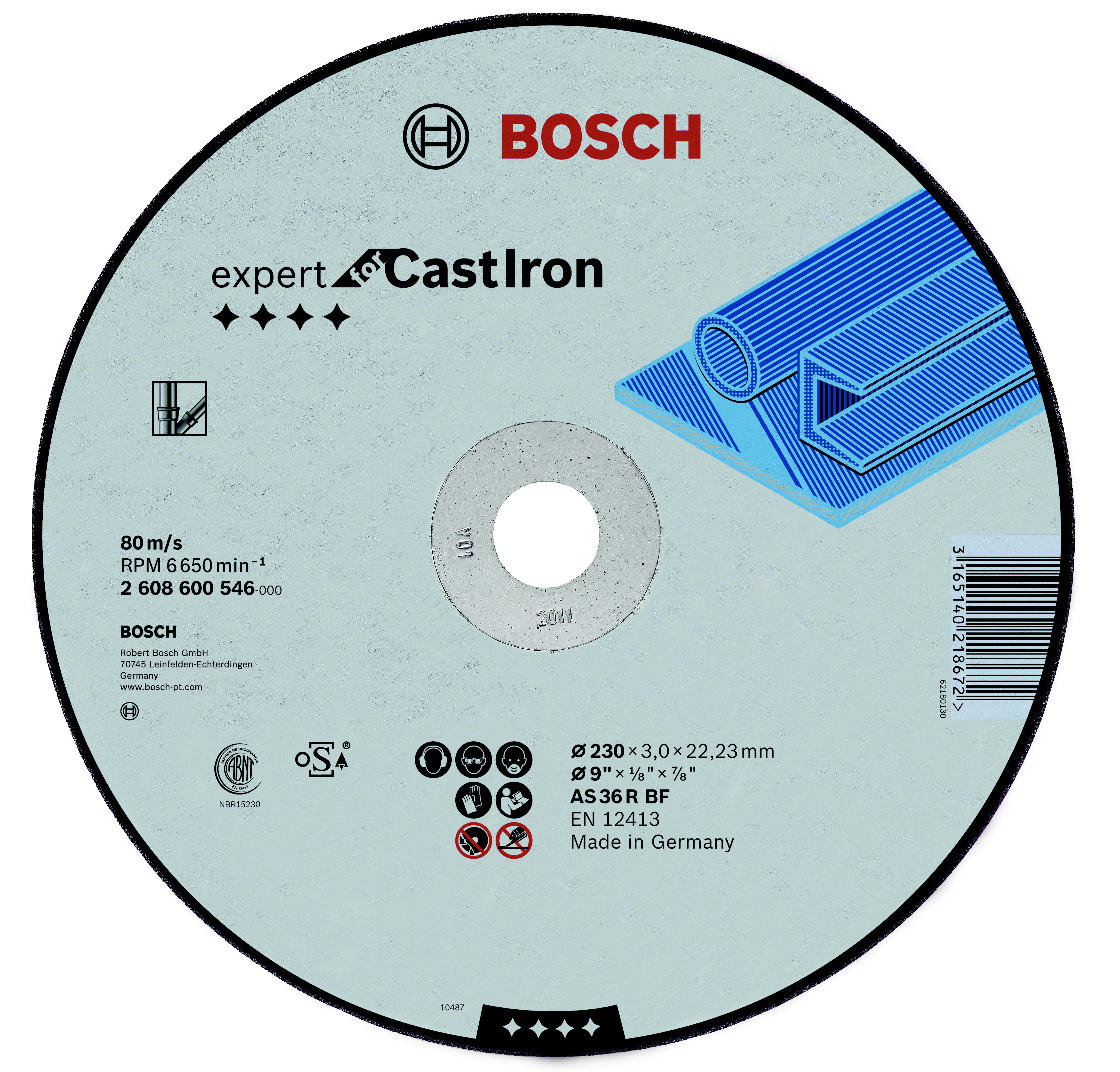 

Круг отрезной Bosch 230х3х22 expert for cast iron (2.608.600.546, 230х3х22 expert for cast iron (2.608.600.546)