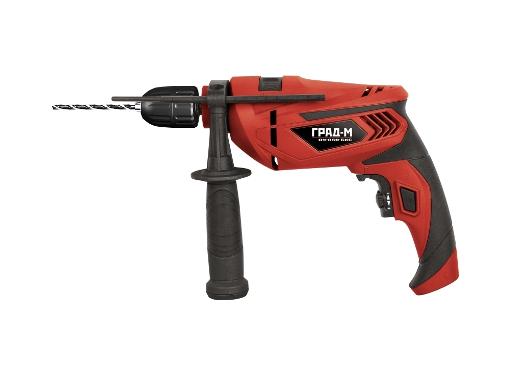 Изображение товара Дрель ударная ГРАД-М ДУ-650-БКС 650 Вт с реверсом и кейсом