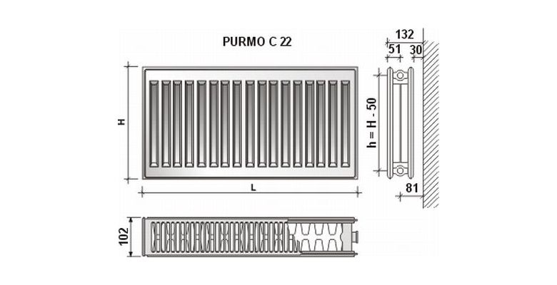 Purmo нижнее подключение