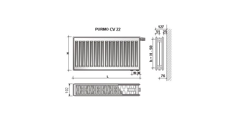 �������� �������� PURMO Ventil Compact 22 500�1200��