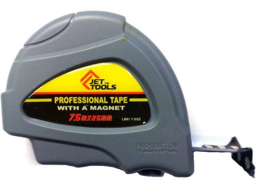 Изображение товара Профессиональная строительная рулетка JETTOOLS 7.5м х 25мм с магнитом и автостопом