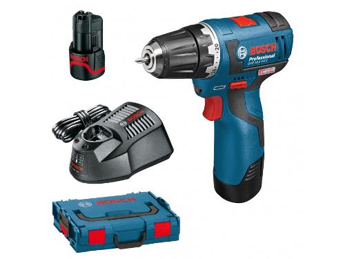 Изображение товара Бесщеточный шуруповерт Bosch GSR 12 V-EC L-BOXX профессиональный аккумуляторный