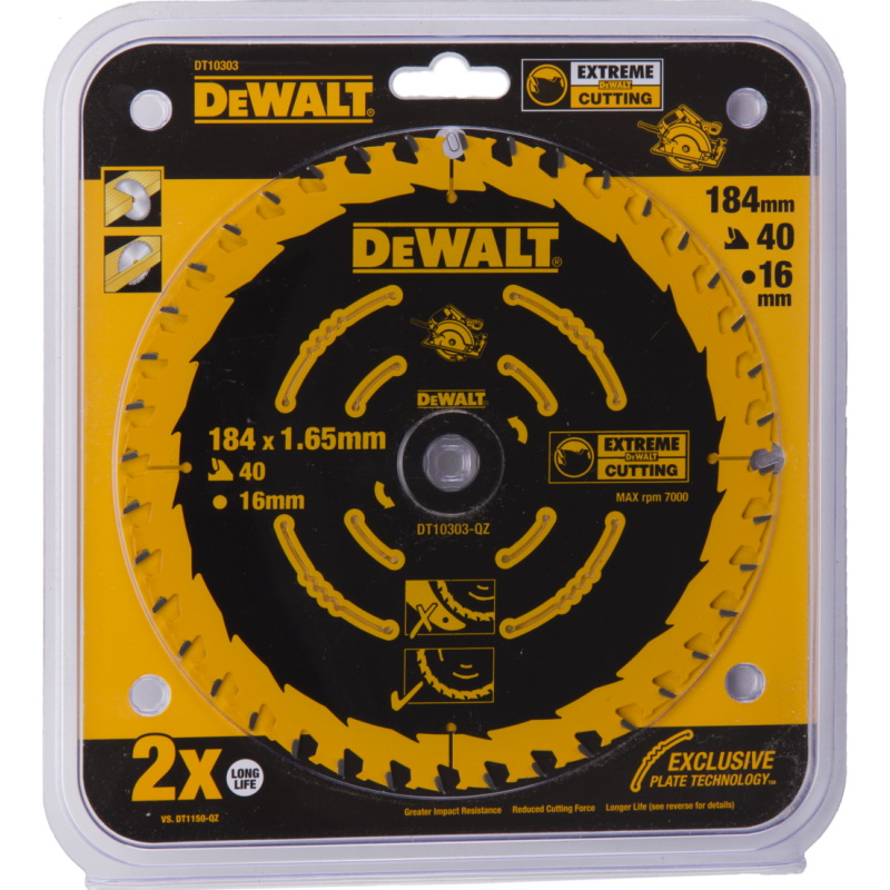 фото Диск пильный твердосплавный dewalt ф184х16мм 40зуб. (dt10303qz)