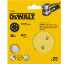 Круг шлиф. самосцепляющийся DEWALT 125мм P40 8отв.
