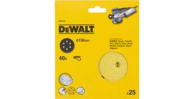 Круг шлиф. самосцепляющийся DEWALT 150мм P40 6отв.