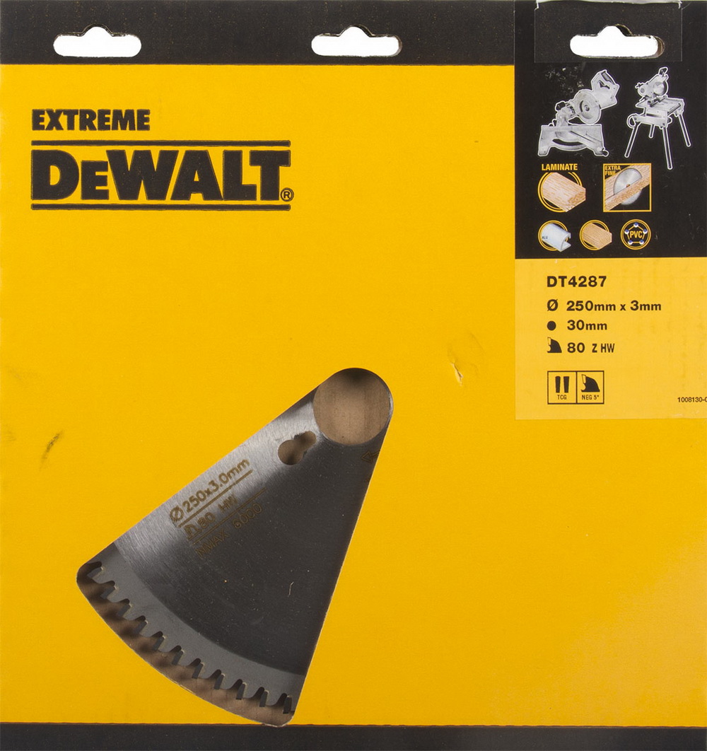 фото Диск пильный твердосплавный dewalt ф250х30мм 80зуб. (dt4287qz)