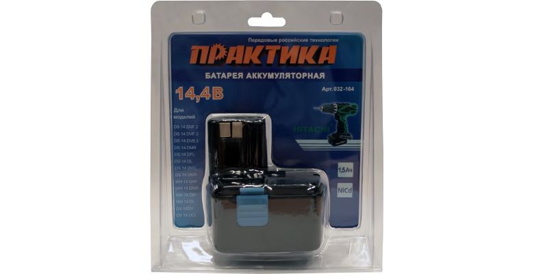 Аккумулятор ПРАКТИКА 14.4В 1.5Ач NiCd (032-164 для HITACHI в блистере)