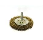 Кордщетка ПРАКТИКА плоская 75мм для дрели гофрированная латунированная сталь (032-553)