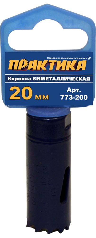

Коронка биметаллическая ПРАКТИКА 773-200 20мм